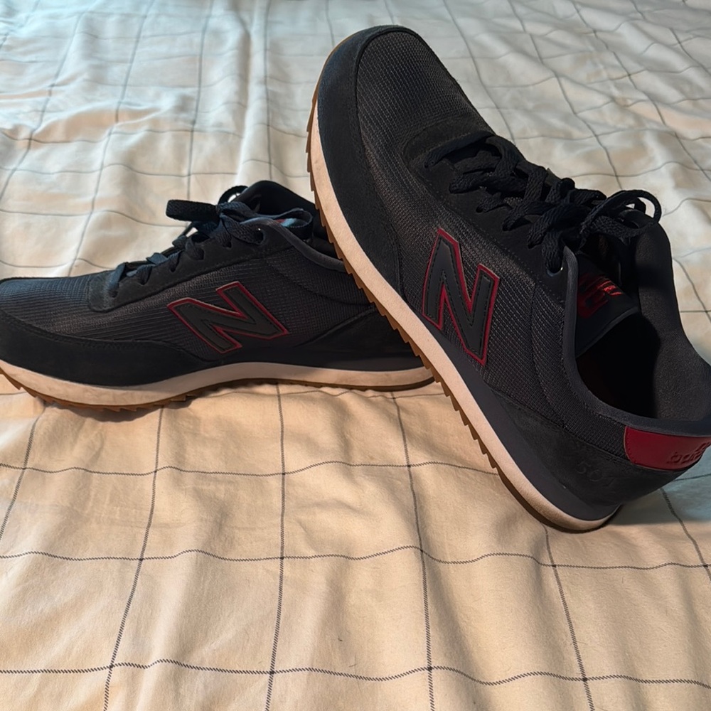 New Balance Black and Red Athletic Sneakers